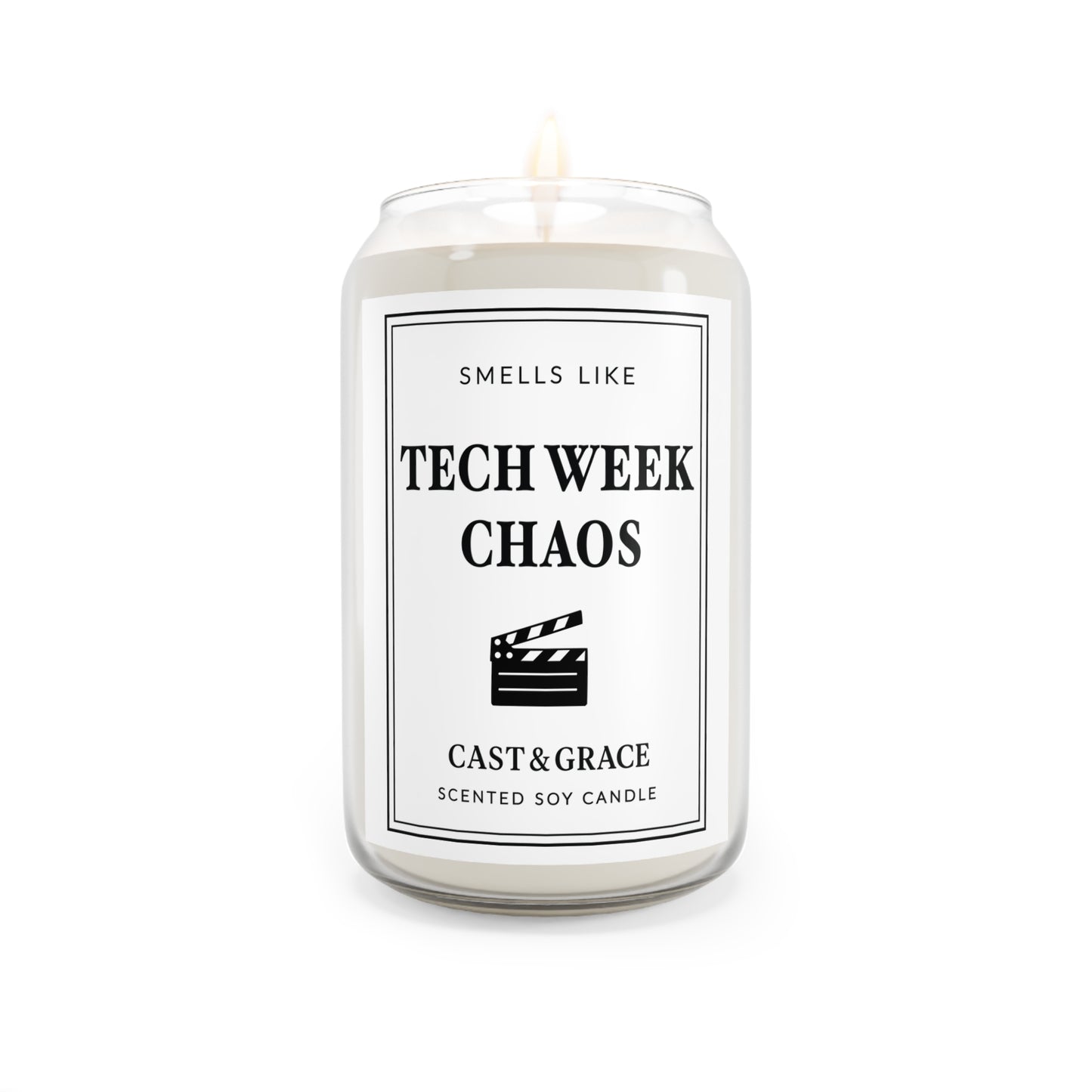 Smells Like Tech Week Chaos Scented Soy Candle - Opening Night, Cozy Home Decor, Gift for Movie Lovers